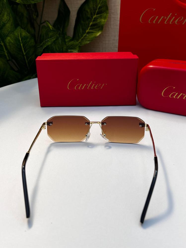 نظارة Cartier- اطار ذهبي- عدسة بني مدرج