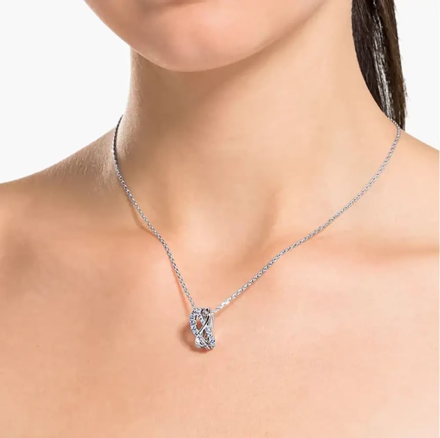سلسال SWAROVSKI - سلسال سوارفيسكي فضي - أزرق