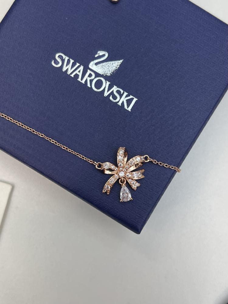 سلسال SWAROVSKI - سلسال سوارفيسكي قولد روز كريستالة