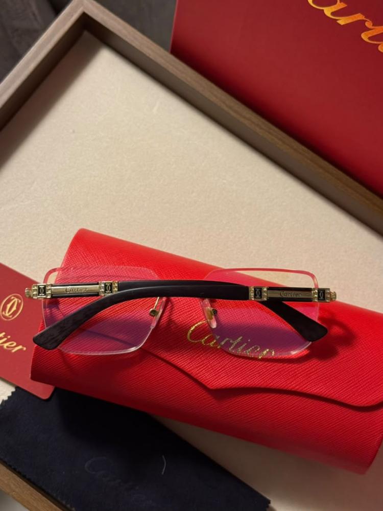 نظارة cartier - اطار اسود عدسة شفاف