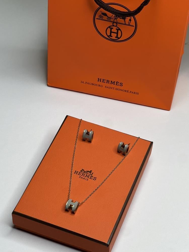 سلسال HERMES معدن ذهبي رمادي