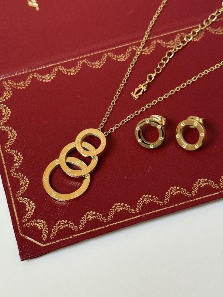 سلسال Cartier الثلاثي معدن ذهبي
