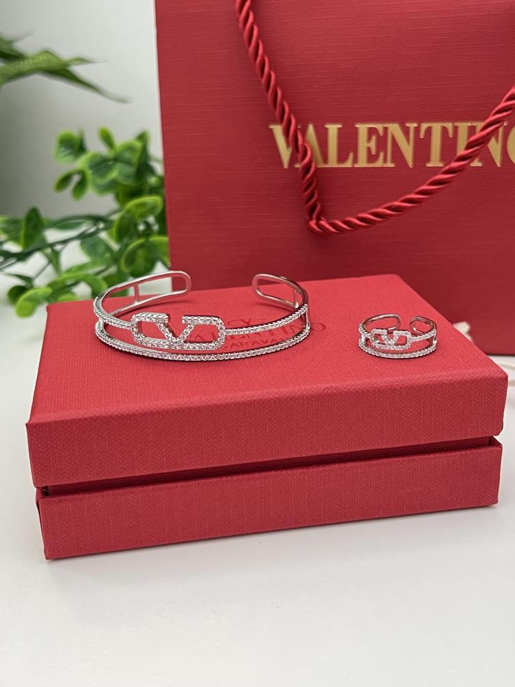 خاتم VALENTINO اسوارة مع خاتم فضي VALENTINO
