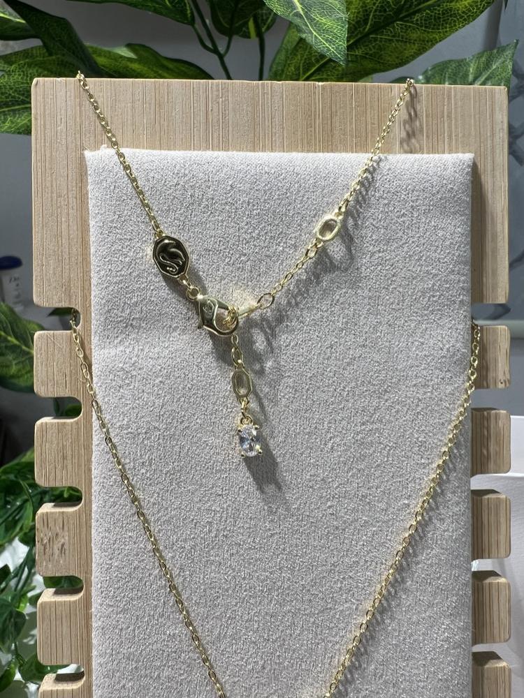 سلسال SWAROVSKI - سلسال سوارفيسكي ذهبي كريستالة