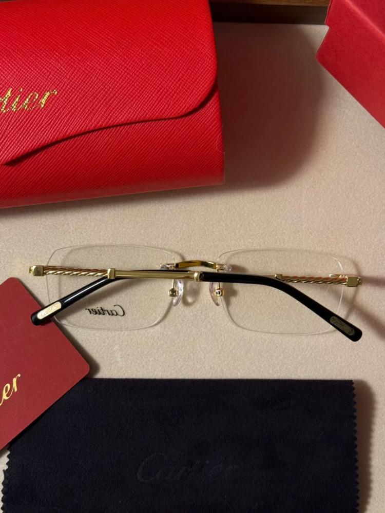نظارة cartier - اطار ذهبي عدسة شفاف
