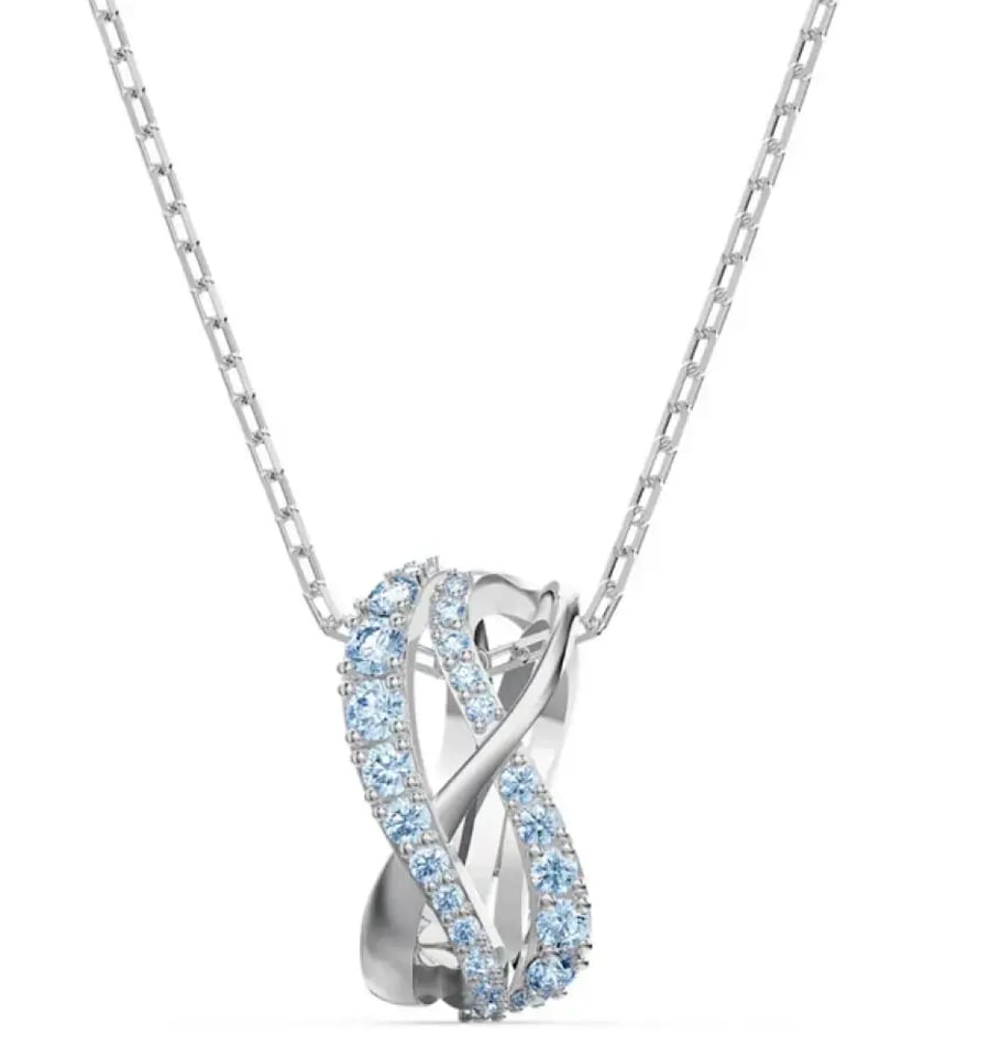 سلسال SWAROVSKI سلسال SWAROVSKI سلسال سوارفيسكي فضي أزرق