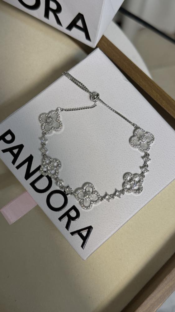 سوارة PANDORA وردي - فضي تشوكر لونين