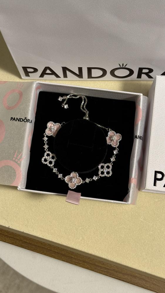 سوارة PANDORA وردي - فضي تشوكر لونين