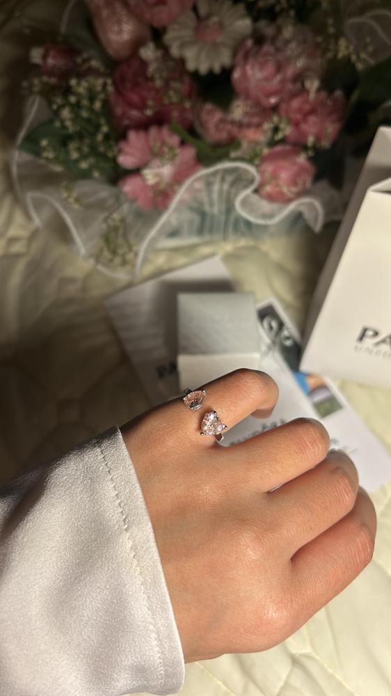 خاتم PANDORA خاتم باندورا PANDORA فضي كرستالة وردي