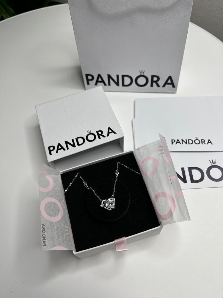 سلسال باندورا PANDORA فضي كرستالة ابيض