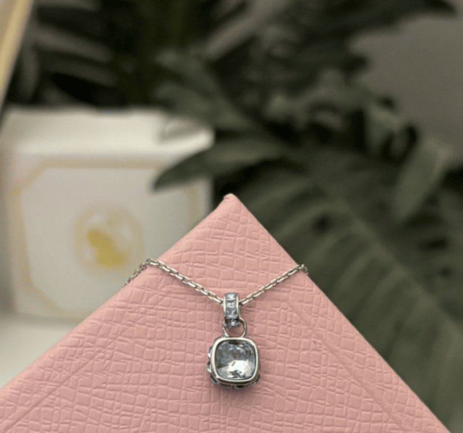 سلسال SWAROVSKI - سلسال سوارفيسكي فضي - أزرق