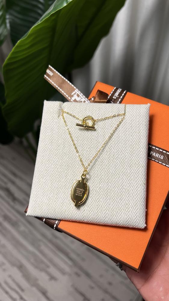 سلسال + حلق hermes ذهبي - سماوي