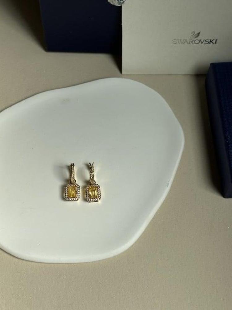حلق SWAROVSKI ( اصفر- ازرق - فضي )