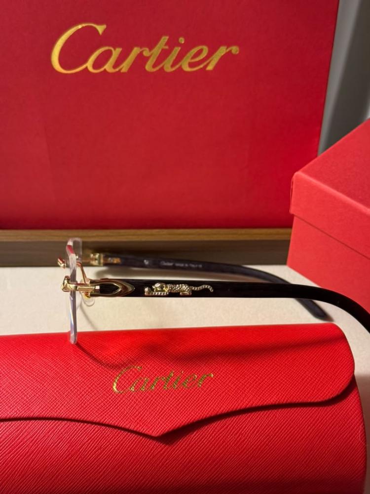 نظارة cartier - اطار اسود عدسة شفاف
