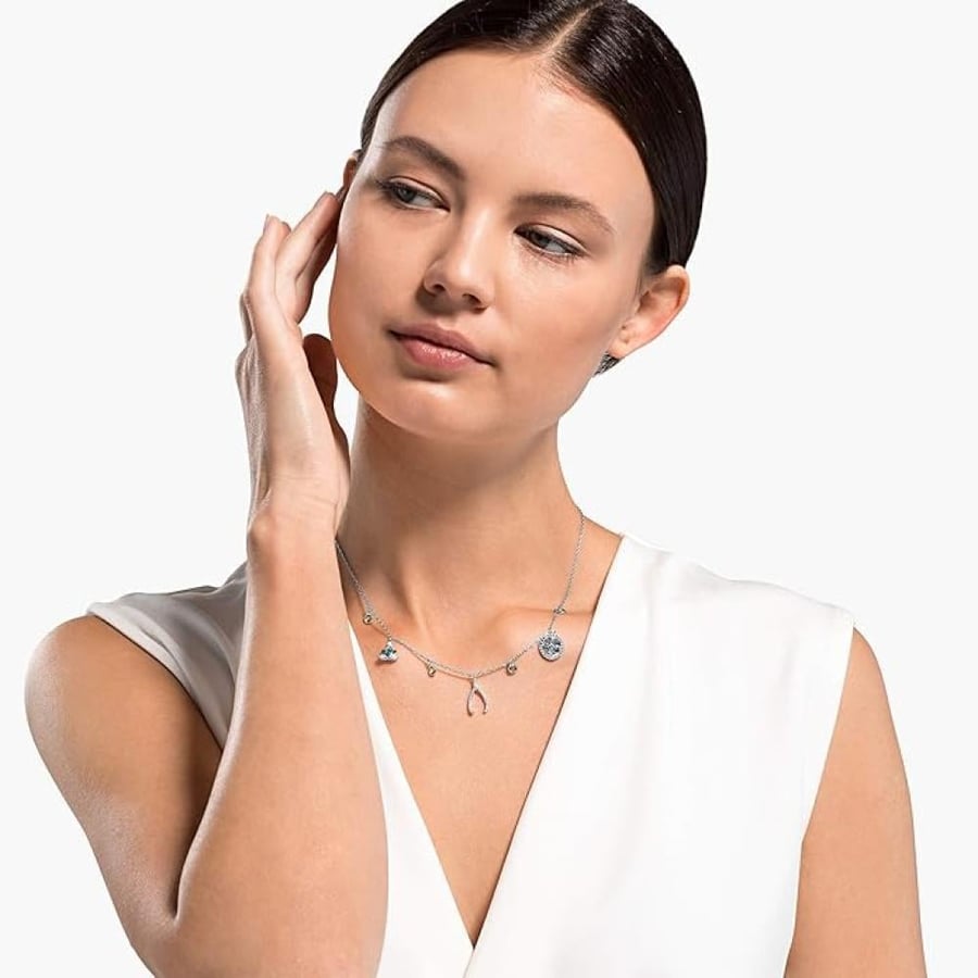 سلسال SWAROVSKI - سلسال سوارفيسكي شوكر فضي