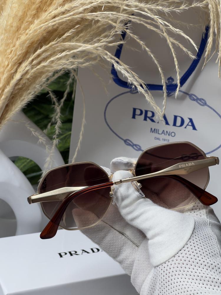 نظارة PRADA أطار بني -ذهبي