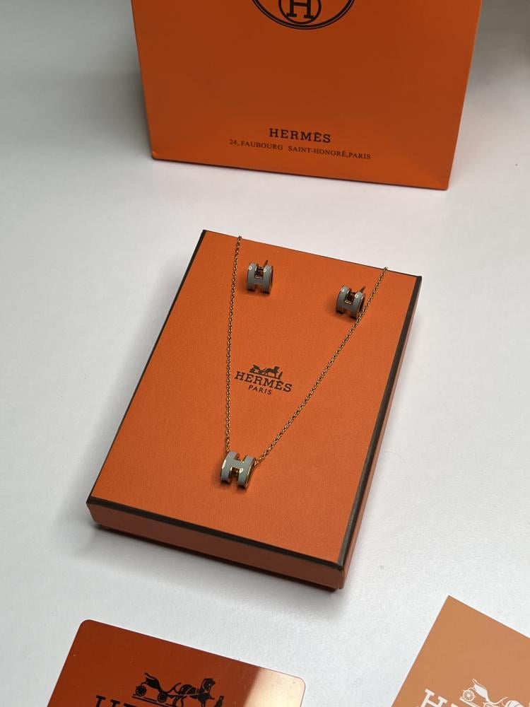 سلسال HERMES سلسال HERMES معدن ذهبي رمادي
