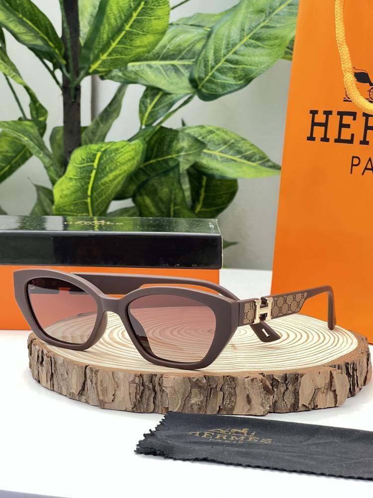 نظارة HERMES - نظارة هيرمس اطار بني - عدسة بني مدرج
