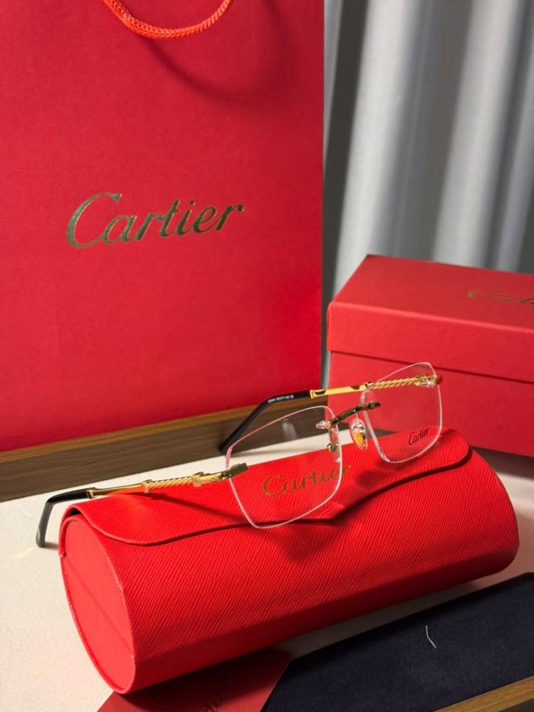 نظارة cartier - اطار ذهبي عدسة شفاف