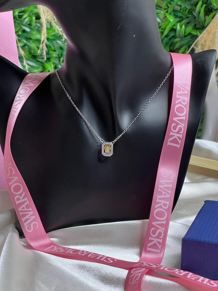 سلسال SWAROVSKI سلسال SWAROVSKI سلسال سوارفيسكي فضي بكرستالة صفراء
