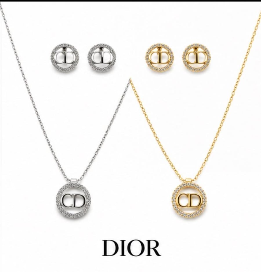 سلسال Dior معدن ذهبي - فضي