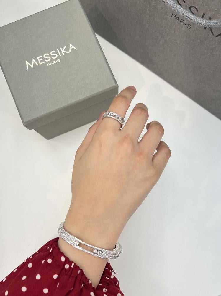 اسوارة مع خاتم MESSIKA (فضي - ذهبي)