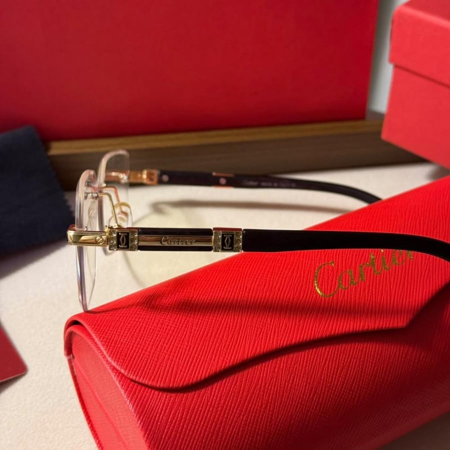 نظارة cartier - اطار اسود عدسة شفاف