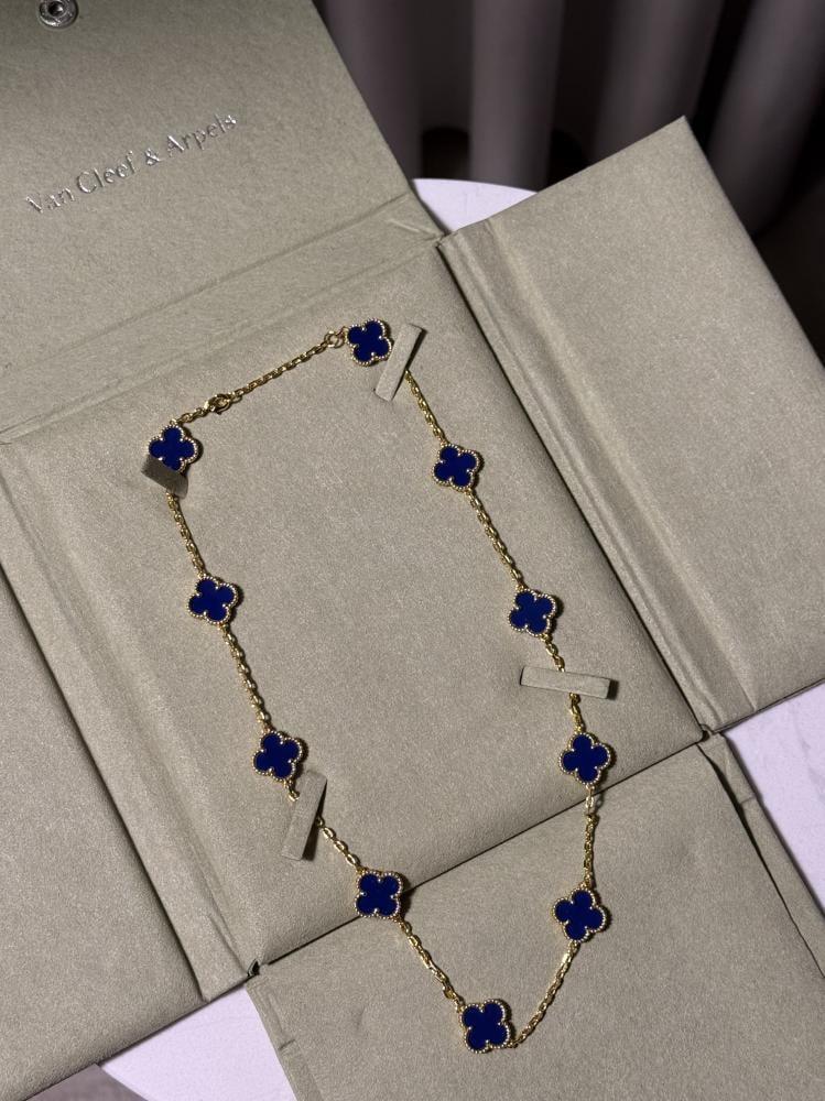 سلسال Van Cleef & Arpels - سلسال فان كليف 10 وردات - أزرق