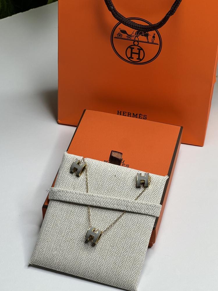 سلسال HERMES معدن ذهبي رمادي