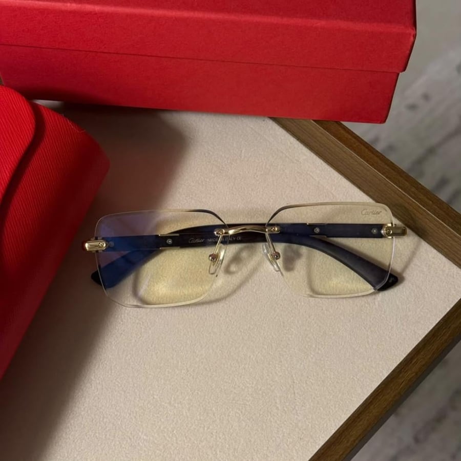 نظارة cartier - اطار اسود عدسة شفاف