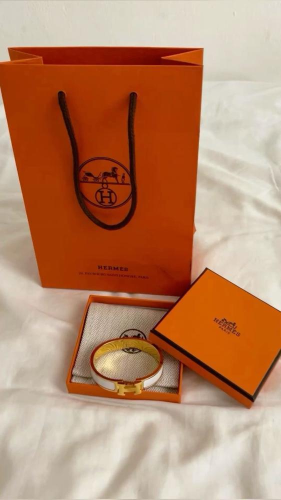 أسوارة Hermes معدن ذهبي- ابيض