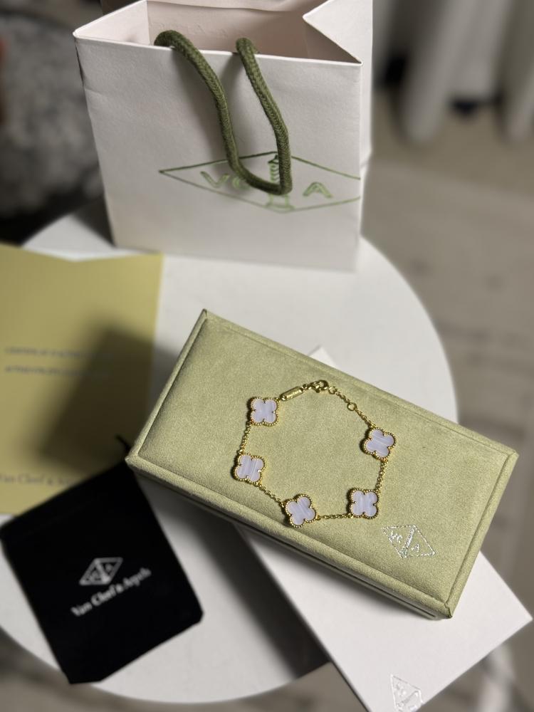 إسوارة Van Cleef & Arpels - إسوارة Van cleef ذهبي - فيروزي مخطط