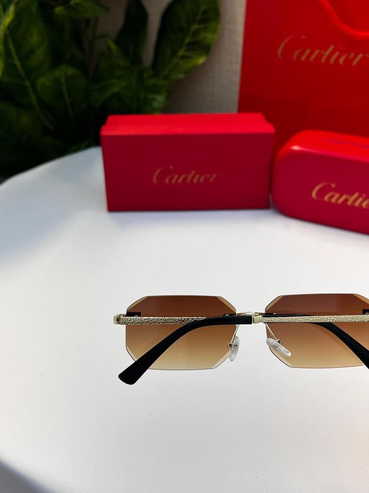 نظارة Cartier- اطار ذهبي- عدسة بني مدرج