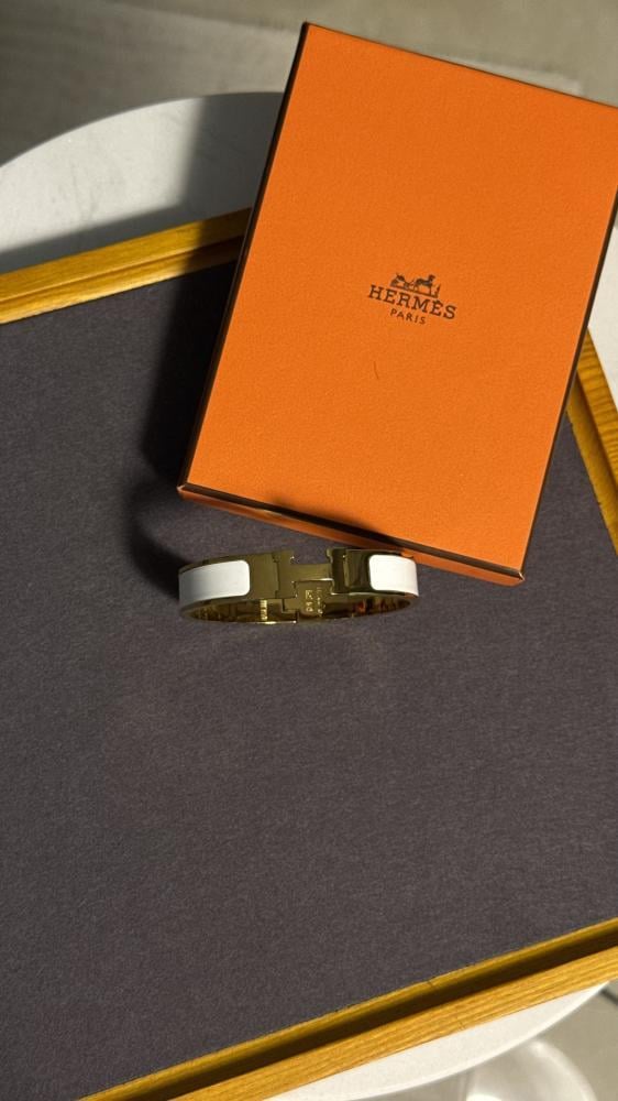 أسوارة Hermes معدن ذهبي- ابيض
