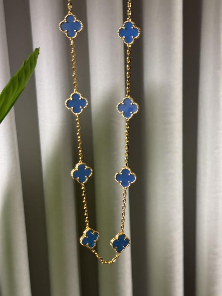سلسال Van Cleef & Arpels - سلسال فان كليف 10 وردات - أزرق