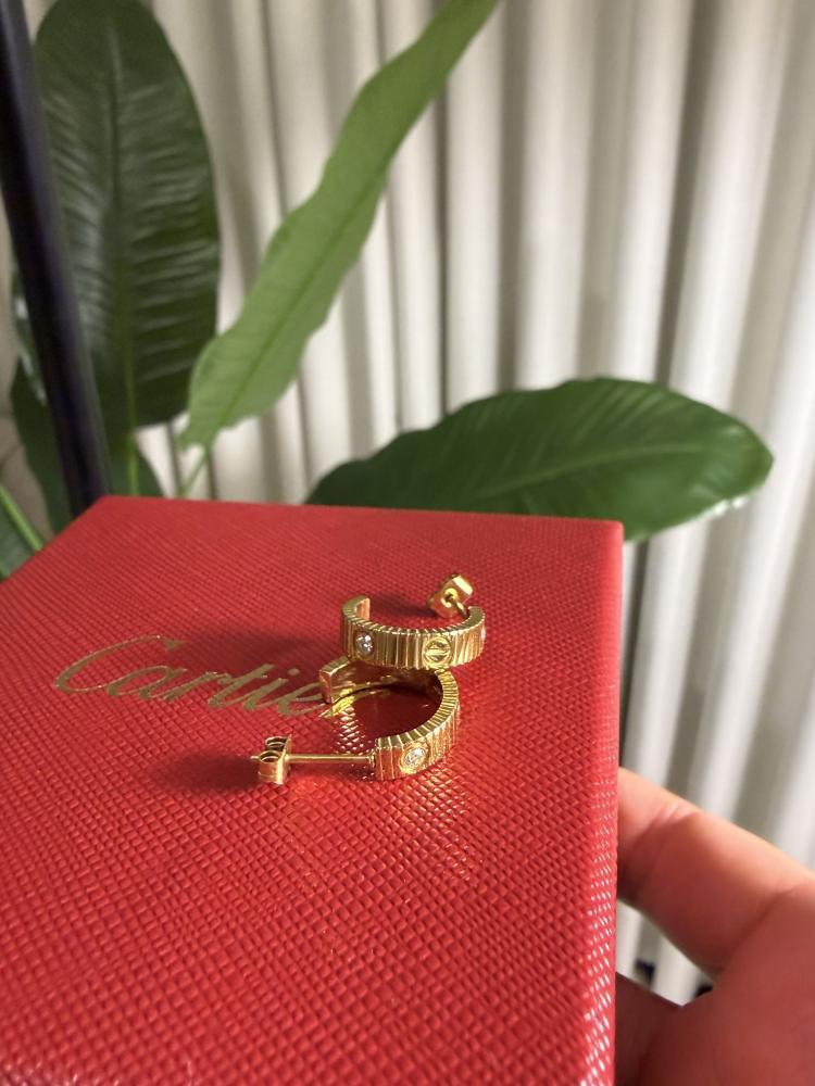 حلق Cartier - حلق كارتيه ذهبي