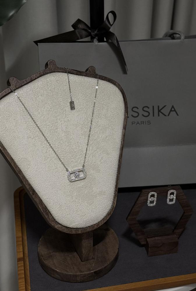 سلسال مع حلق MESSIKA معدن فضي