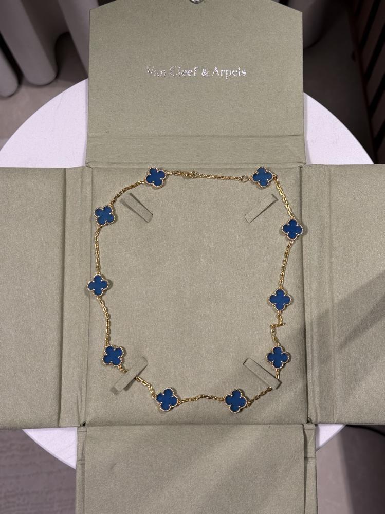 سلسال Van Cleef & Arpels - سلسال فان كليف 10 وردات - أزرق