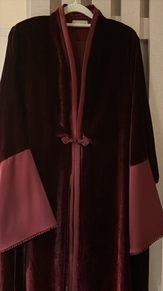 Maroon French Velvet with Silk