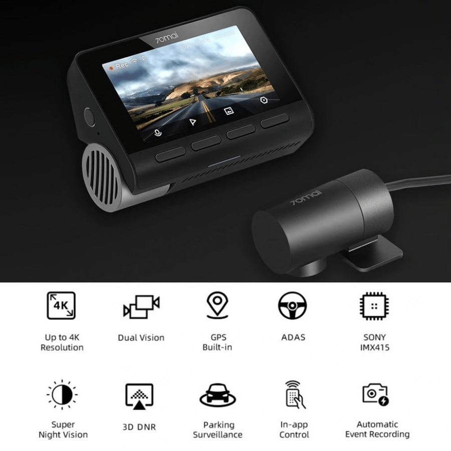 Dash Cam A810 with 4K resolution from 70MAI front and rear