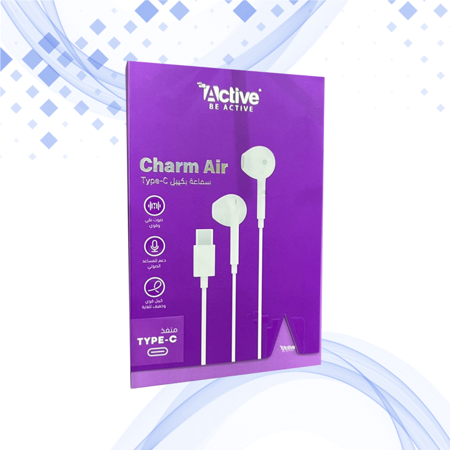 سماعة Active Charm Air سلكية  مدخل Type C بجودة صوت نقية