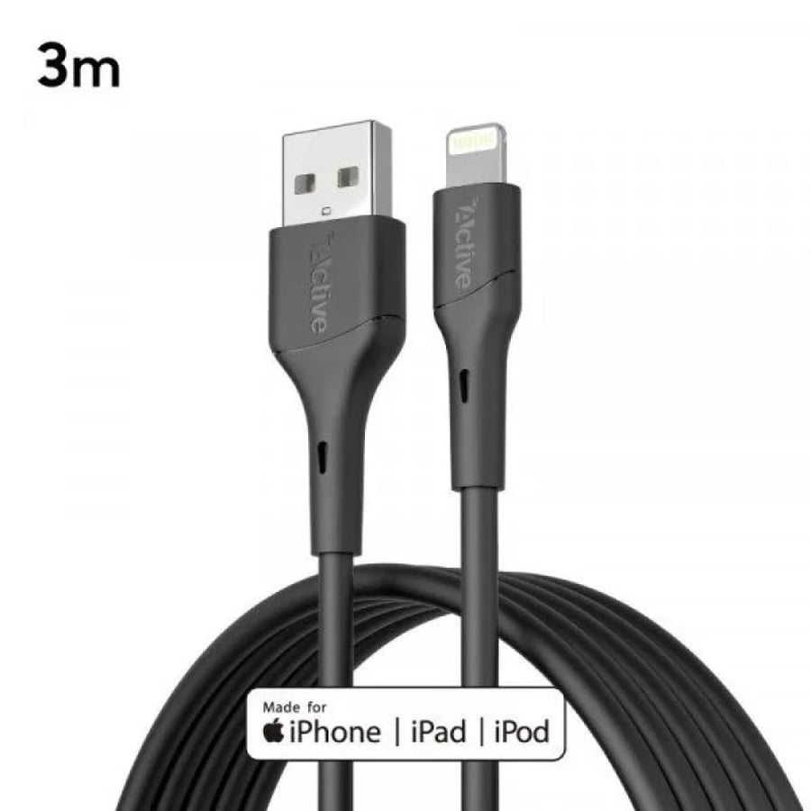 كيبل Active USB إلى لايتنينج بطول 3 أمتار  شحن سريع ومعتمد لأجهزة آيف