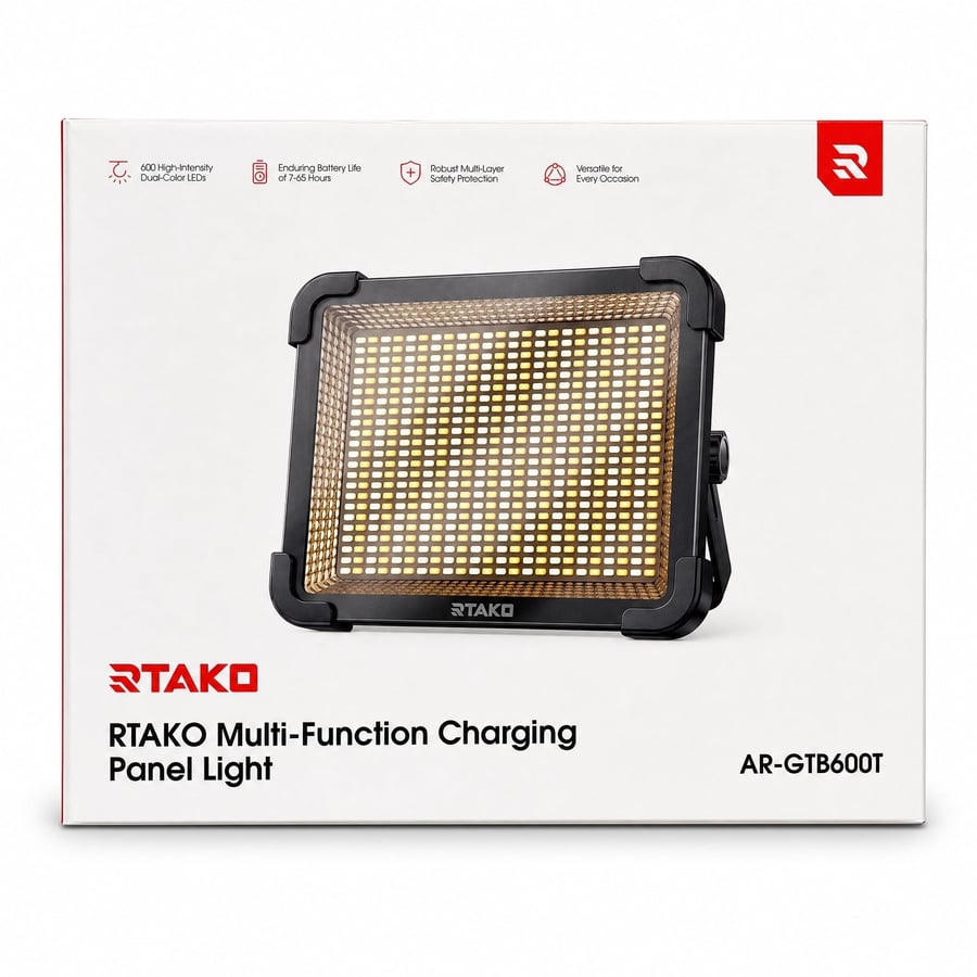 إضاءة RTAKO AR-GTB600T LED احترافية قابلة للشحن