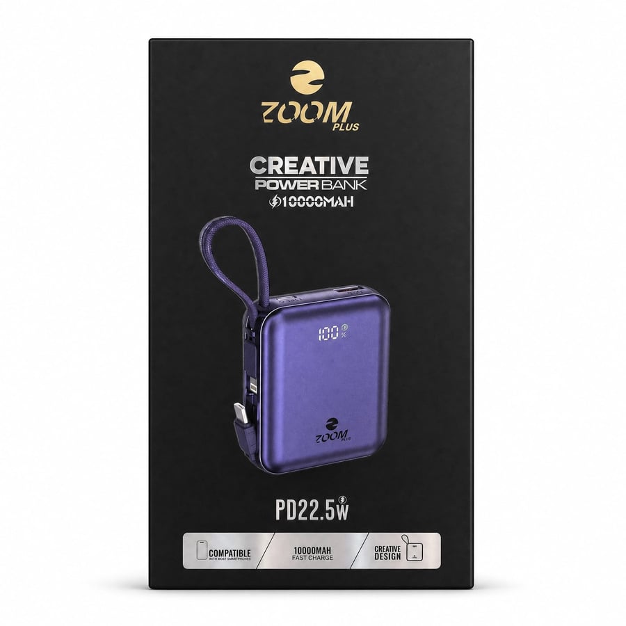 باور بانك Zoom Plus Creative PD 22.5W سعة 10000mAh