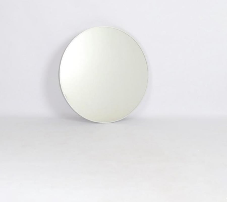 Wall mirror with silver frame, 80 cm size