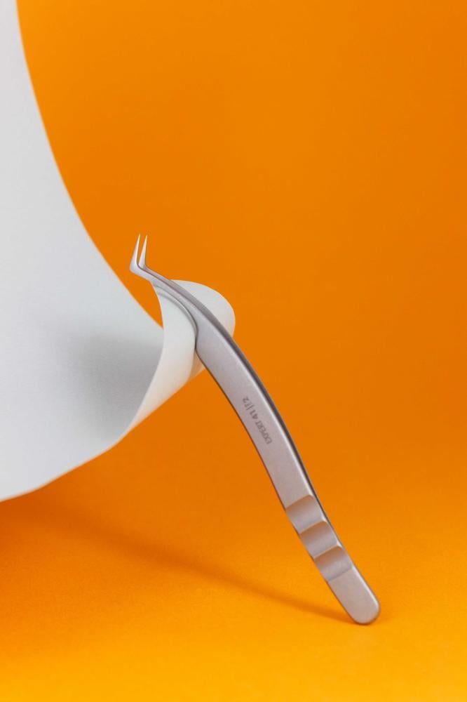 Professional eyelash tweezers EXPERT 41 TYPE 2 (L-shaped, 40')