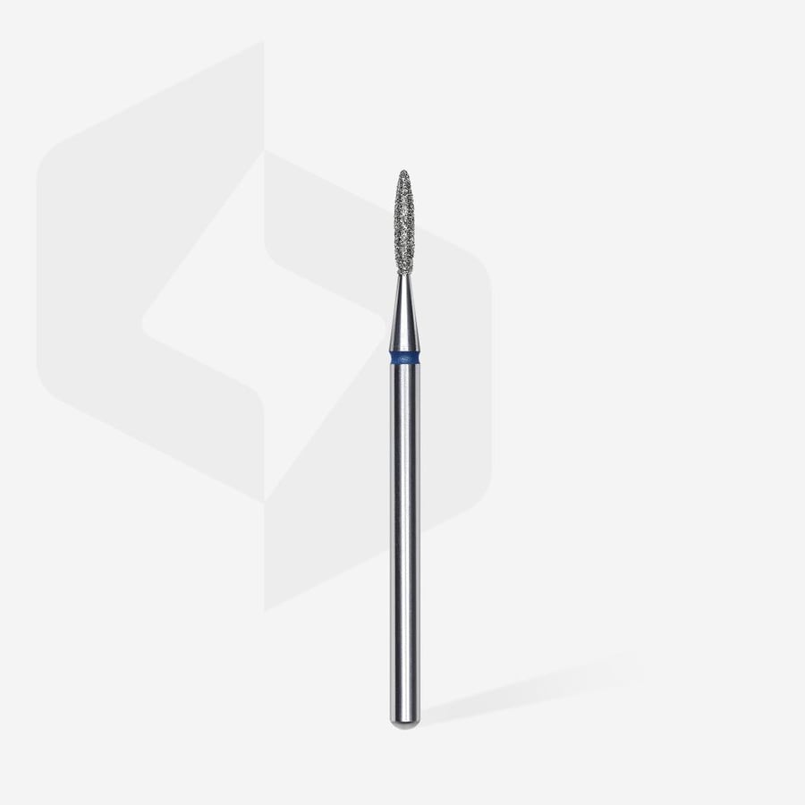 Diamond nail drill bit pointed flame blue head EXPERT diameter 1,6 mm / working part 8 mm