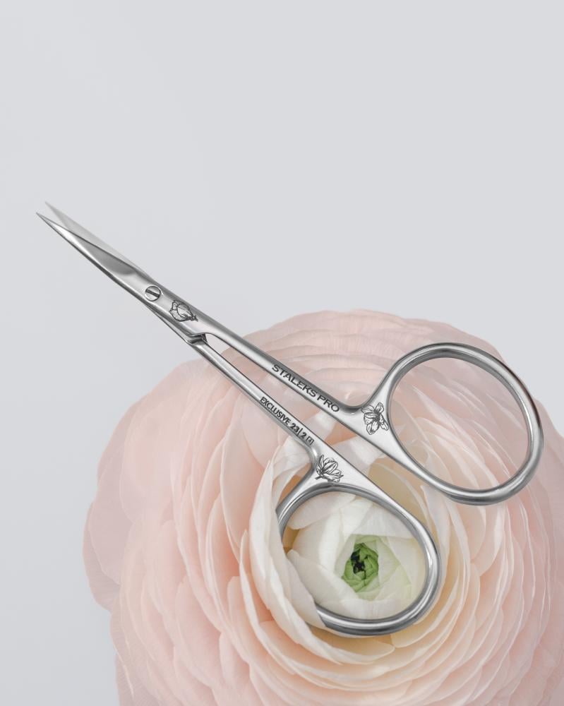 Professional cuticle scissors with hook EXCLUSIVE 23 TYPE 2 (magnolia)