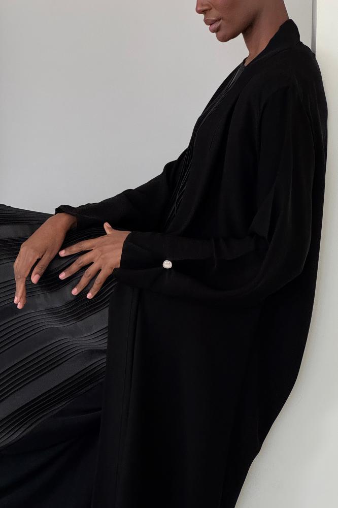 Crepe Abaya with Dress - Black