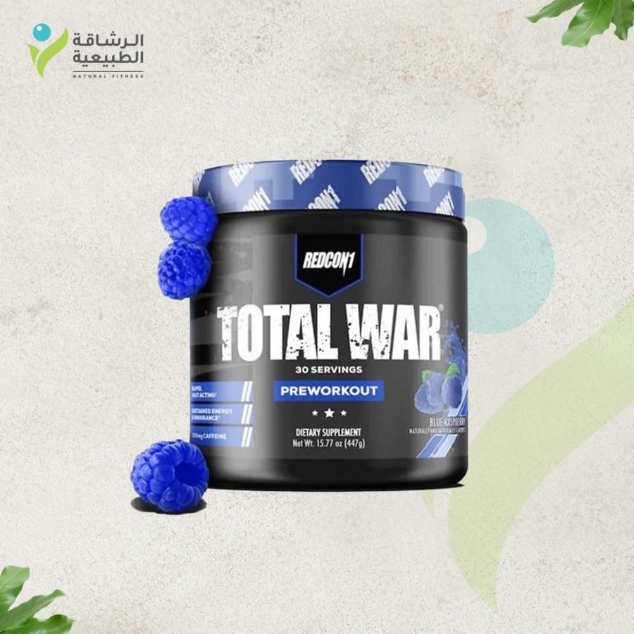 Total War dietary supplement pre-workout flavor blueberry 30 servings – fast-acting supplement contains caffeine and beta-alanine to increase muscle pump and energy and improve focus